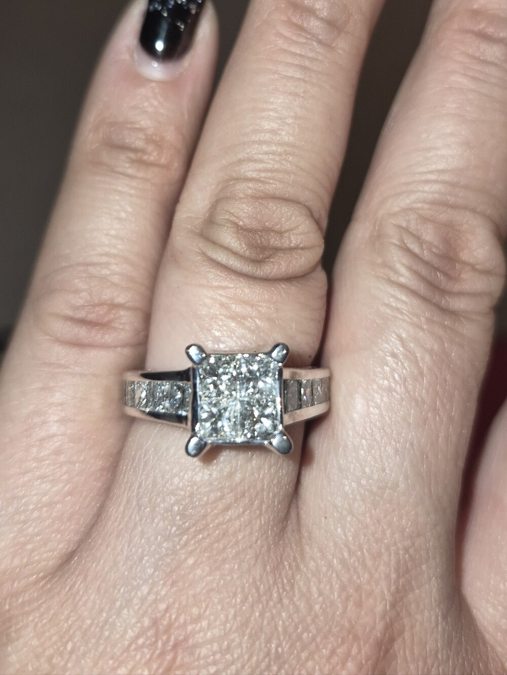 3ct Tw Princess Cut 14k Diamond Ring
